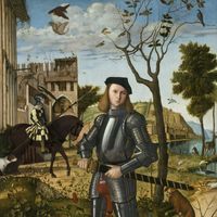 CARPACCIO, Vittore_Joven caballero en un paisaje